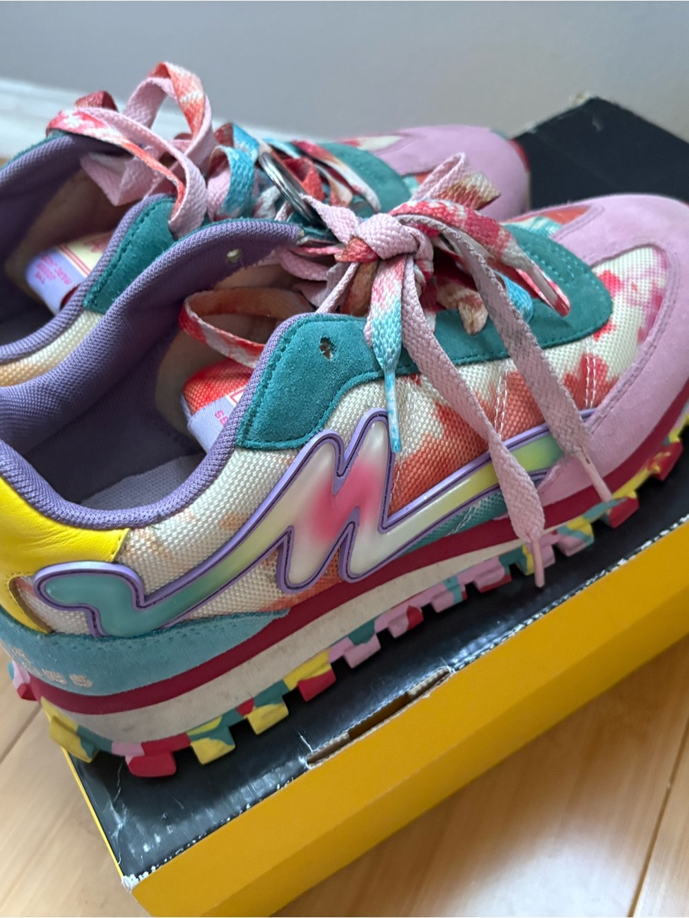 Marc Jacobs Multicolor Floral Trail Sneakers - Pink/Teal/Yellow